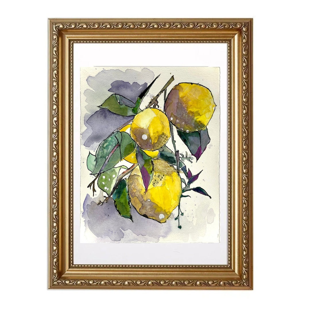 Lemons in Capri Vol. 1 \\ Mixed Media Watercolor and Ink Original