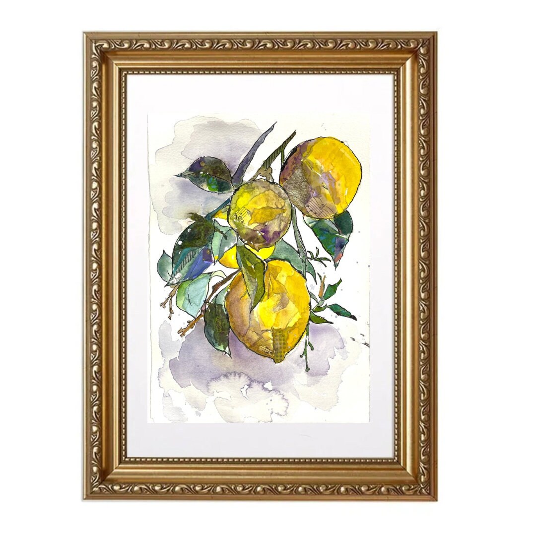 Lemons in Capri Vol. 2 \\ Mixed Media Watercolor and Ink Original